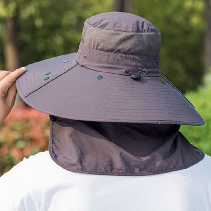 Chapeau bob pliable à large bord et cache-cou amovible pour homme