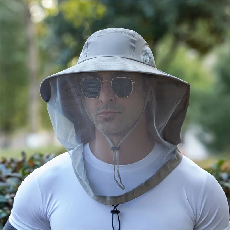 Chapeau bob unisexe anti-moustiques avec protection en maille voile