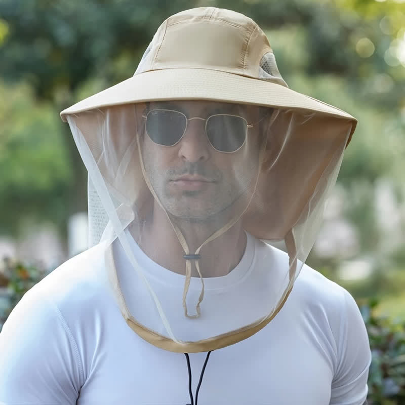 Chapeau bob unisexe anti-moustiques avec protection en maille voile