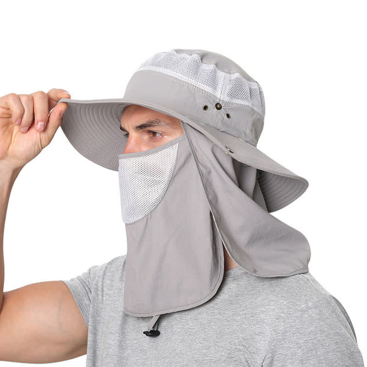 Chapeau de pêcheur avec protection solaire et voile en maille