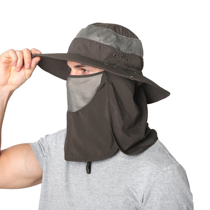 Chapeau de pêcheur avec protection solaire et voile en maille