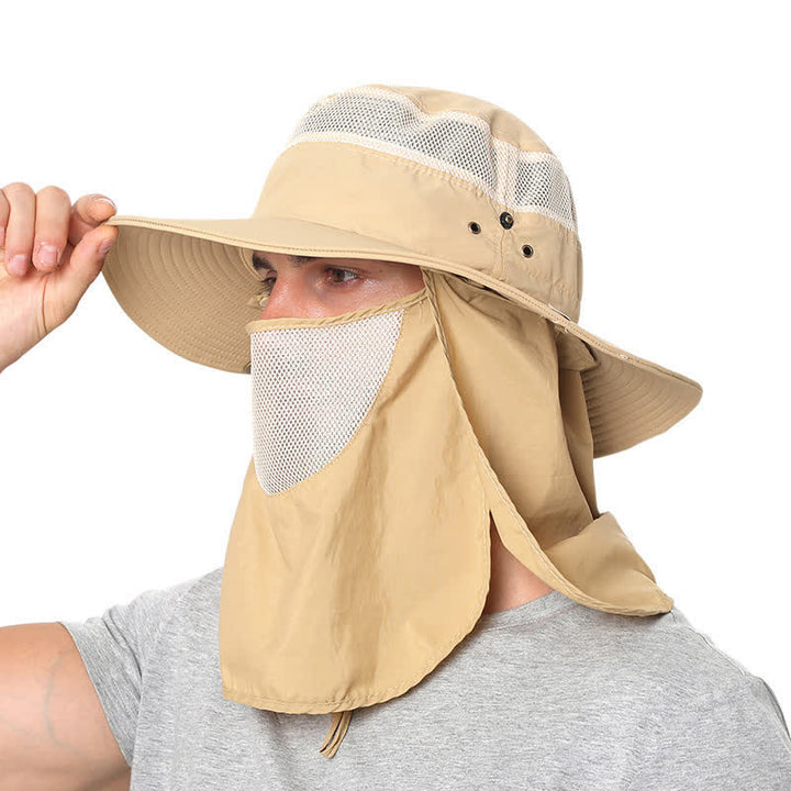 Chapeau de pêcheur avec protection solaire et voile en maille