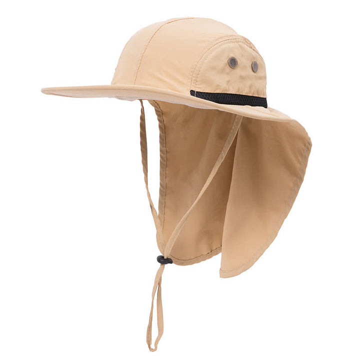 Chapeau bob à large bord avec rabat pour le cou