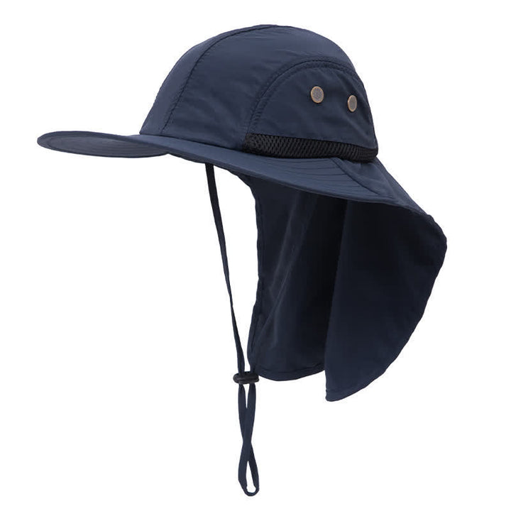 Chapeau bob à large bord avec rabat pour le cou