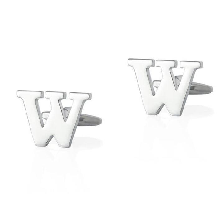 1 paire de boutons de manchette pour homme plaqués argent avec initiale 26 - W - image 23