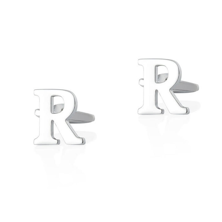 1 paire de boutons de manchette pour homme plaqués argent avec initiale 26 - R - image 18
