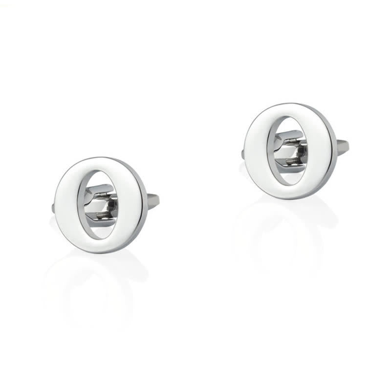 1 paire de boutons de manchette pour homme plaqués argent avec initiale 26