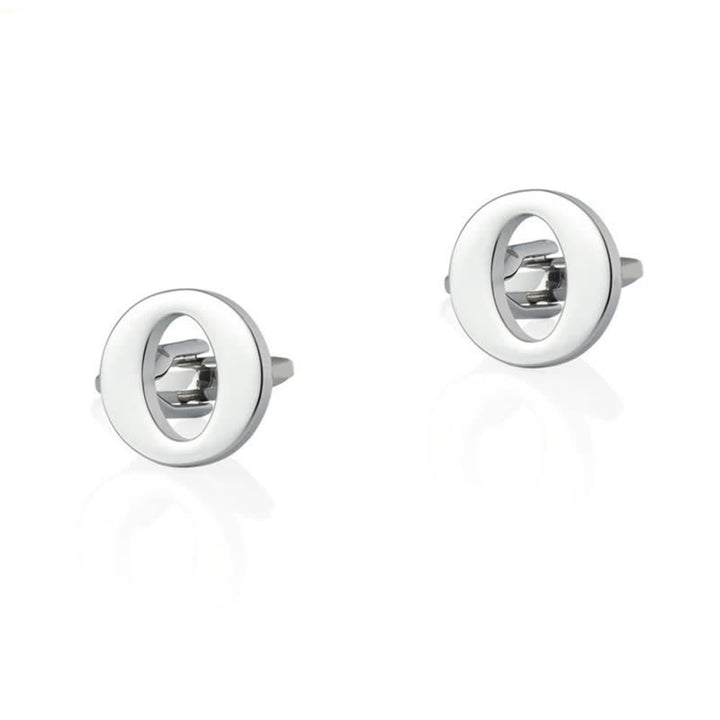 1 paire de boutons de manchette pour homme plaqués argent avec initiale 26