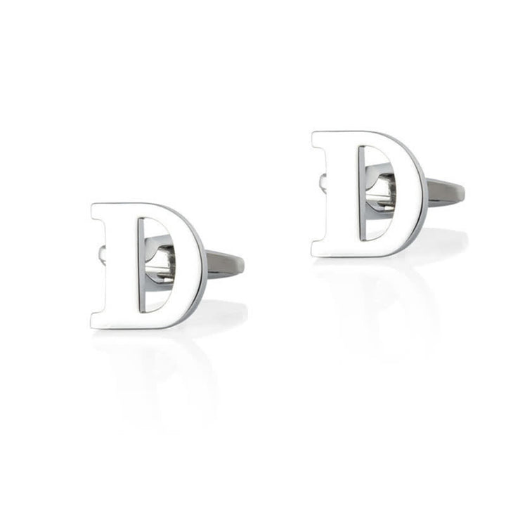 1 paire de boutons de manchette pour homme plaqués argent avec initiale 26 - D - image 4