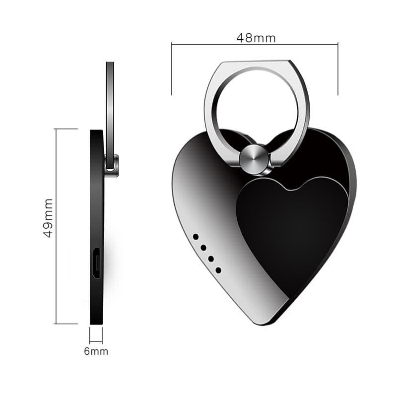Anneau de support de téléphone en forme de cœur avec boucle et briquet électrique rechargeable