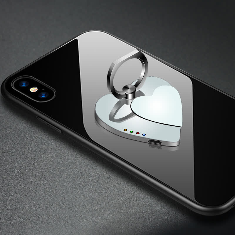 Anneau de support de téléphone en forme de cœur avec boucle et briquet électrique rechargeable