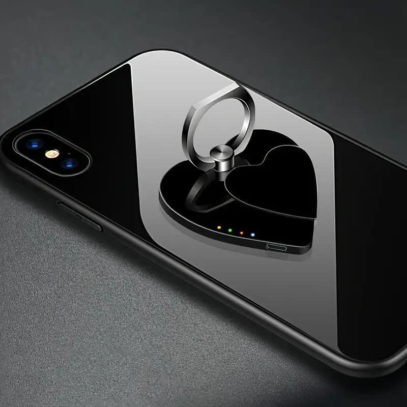 Anneau de support de téléphone en forme de cœur avec boucle et briquet électrique rechargeable