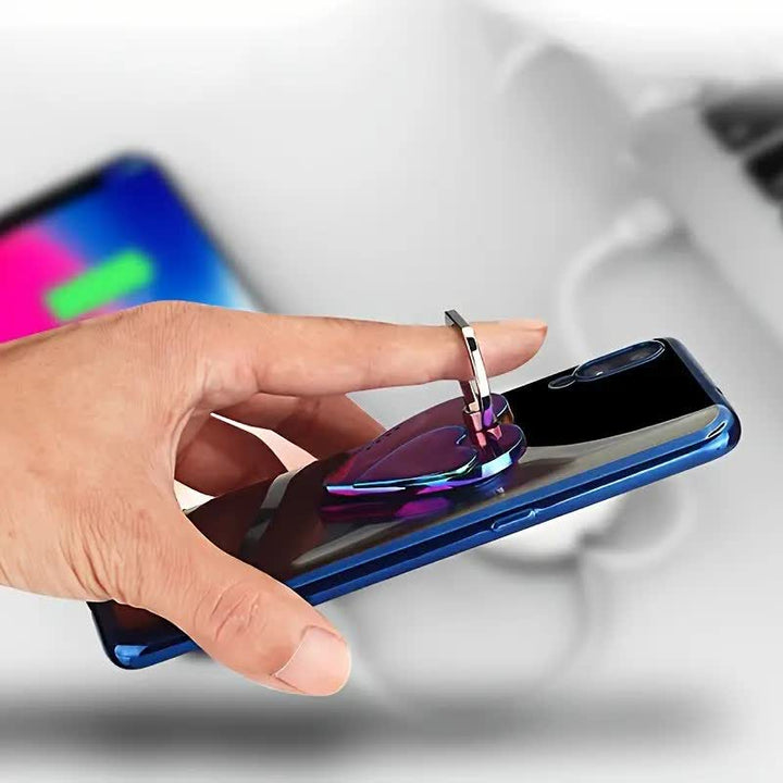 Anneau de support de téléphone en forme de cœur avec boucle et briquet électrique rechargeable