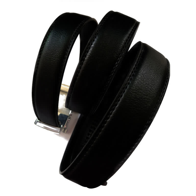 Ceinture fonctionnelle en cuir noir avec boucle automatique et briquet