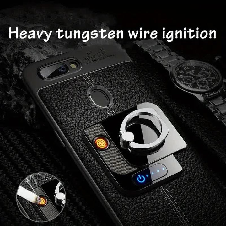 Support de téléphone carré tactile, briquet électrique rechargeable