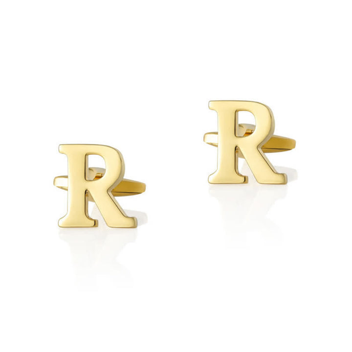 1 paire de boutons de manchette pour homme plaqués or avec initiale 26 - R - image 18