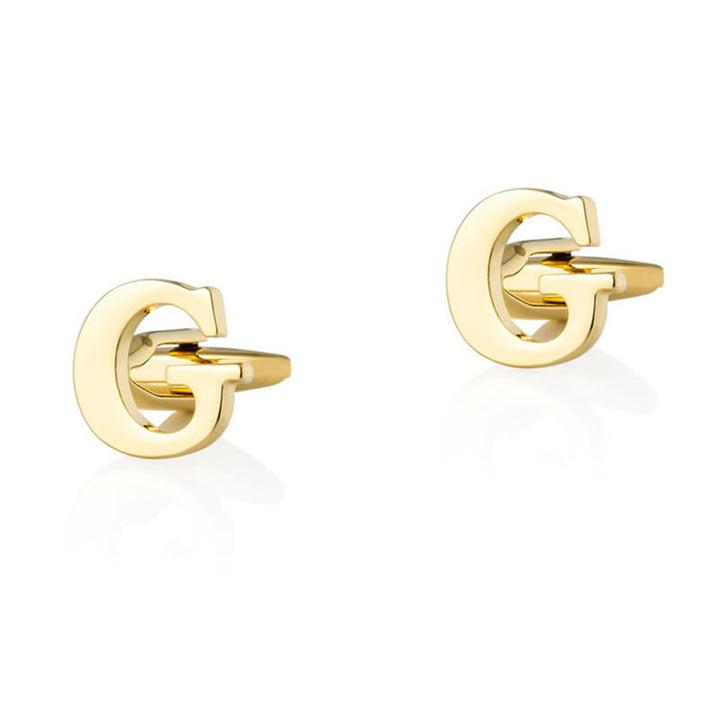 1 paire de boutons de manchette pour homme plaqués or avec initiale 26 - G - image 7