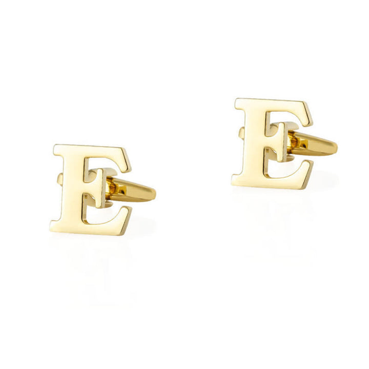 1 paire de boutons de manchette pour homme plaqués or avec initiale 26 - E - image 5