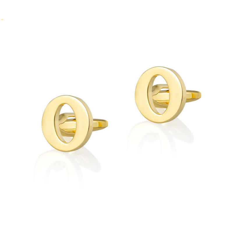 1 paire de boutons de manchette pour homme plaqués or avec initiale 26