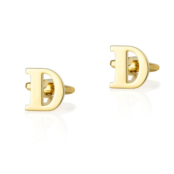 1 paire de boutons de manchette pour homme plaqués or avec initiale 26 - D - image 4