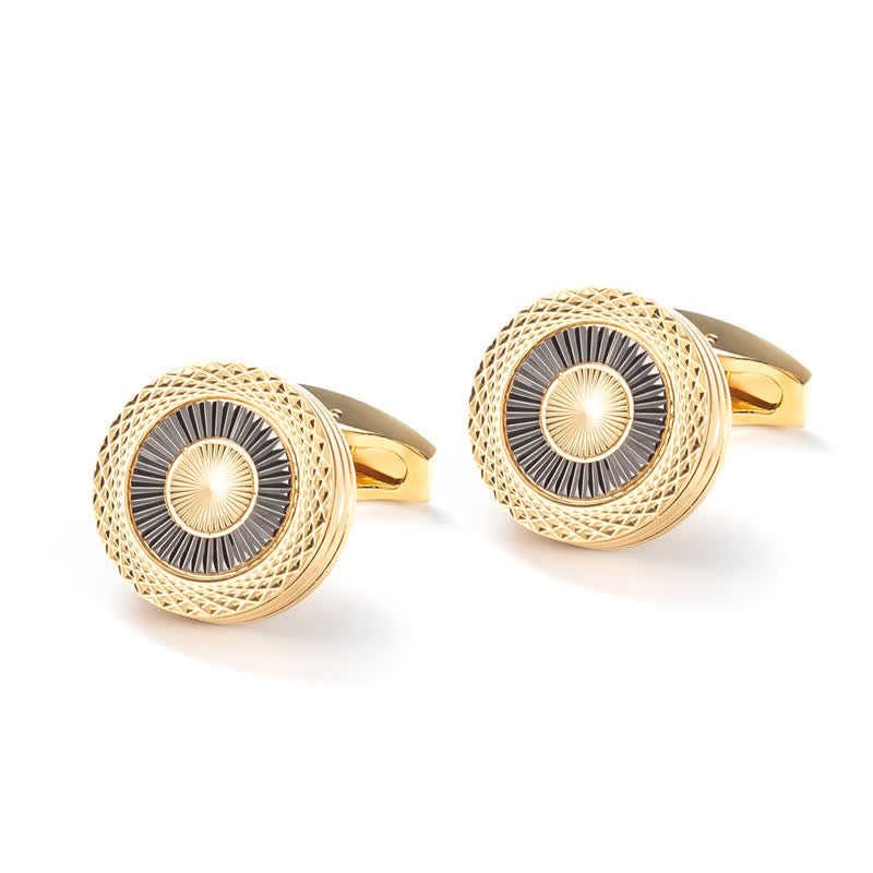 Paire de boutons de manchette ronds pour homme, motif pneu - image 2