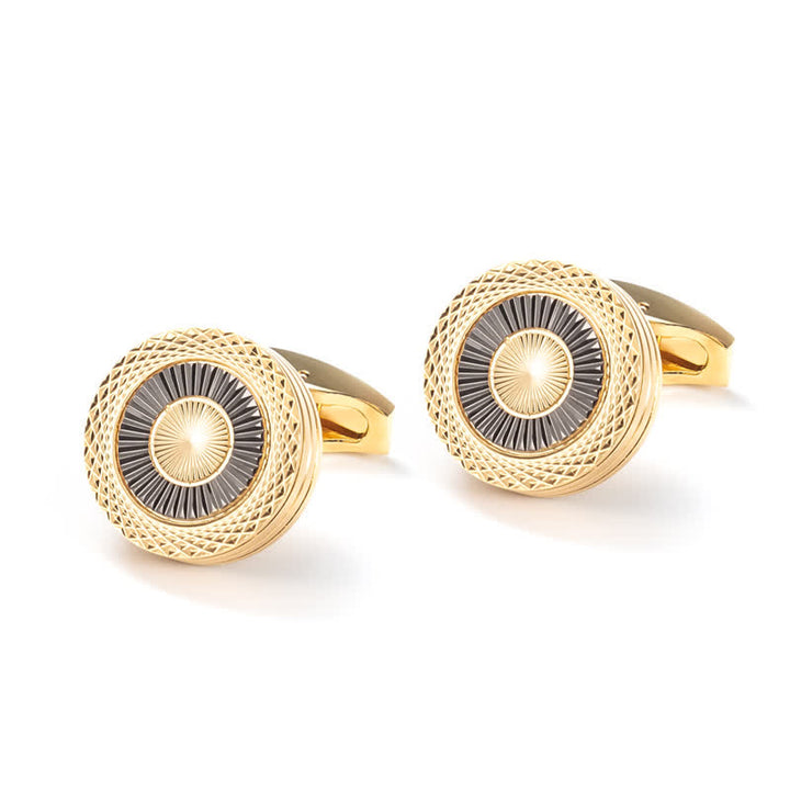 Paire de boutons de manchette ronds pour homme, motif pneu