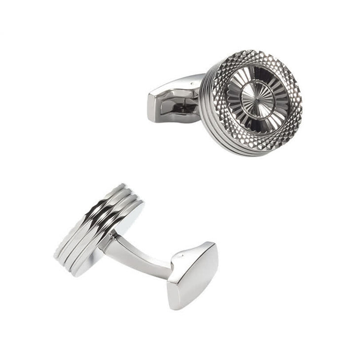 Paire de boutons de manchette ronds pour homme, motif pneu