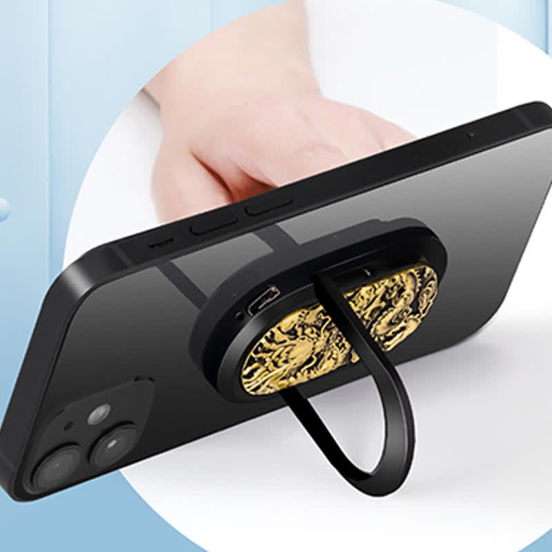 Support de téléphone Dragon Tiger avec anneau et boucle, briquet électrique rechargeable