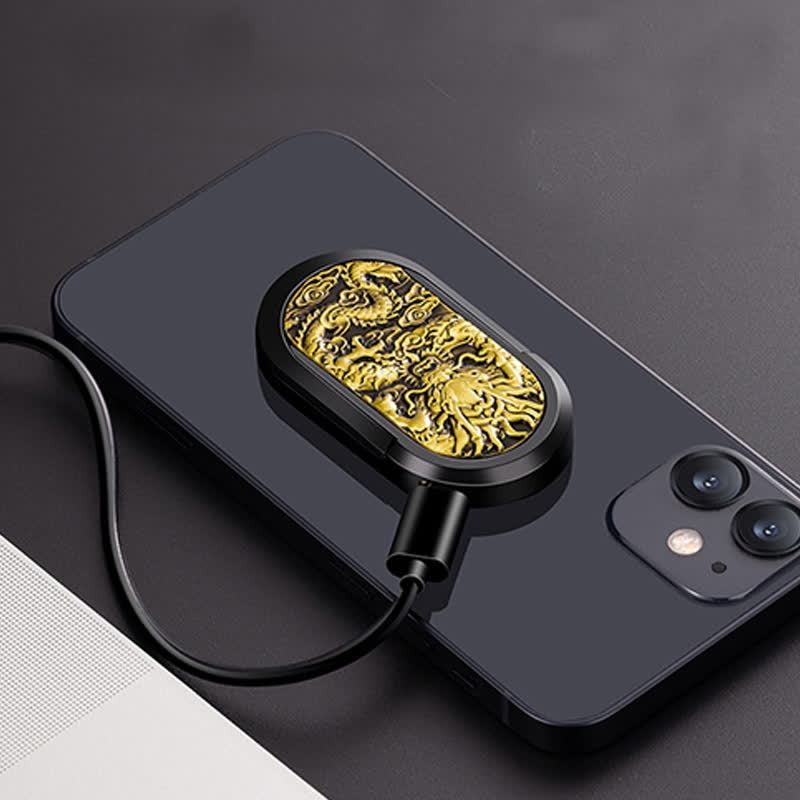 Support de téléphone Dragon Tiger avec anneau et boucle, briquet électrique rechargeable
