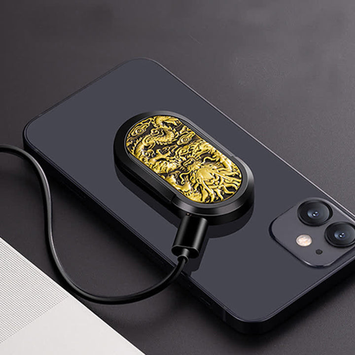 Support de téléphone Dragon Tiger avec anneau et boucle, briquet électrique rechargeable