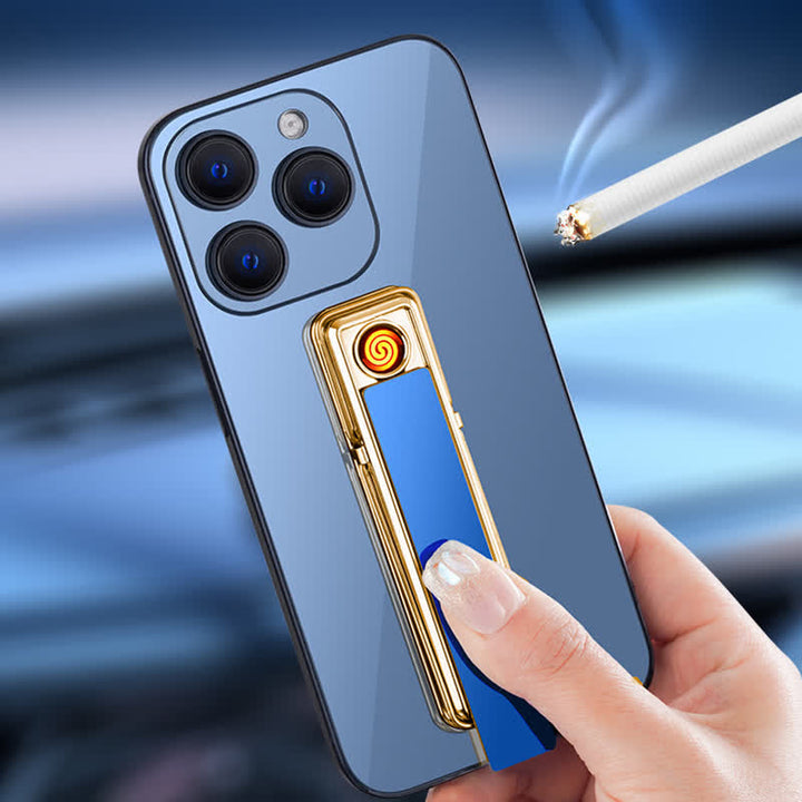 Support de téléphone à longue bande avec boucle et briquet électrique rechargeable