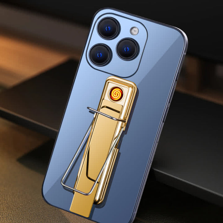 Support de téléphone à longue bande avec boucle et briquet électrique rechargeable