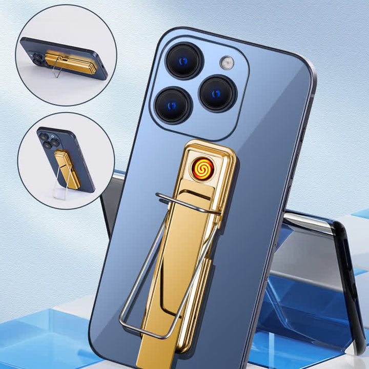 Support de téléphone à longue bande avec boucle et briquet électrique rechargeable