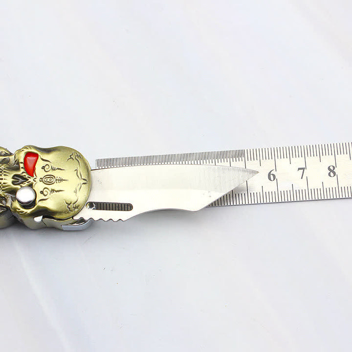Briquet butane rechargeable à triple tête de mort avec couteau - image 11