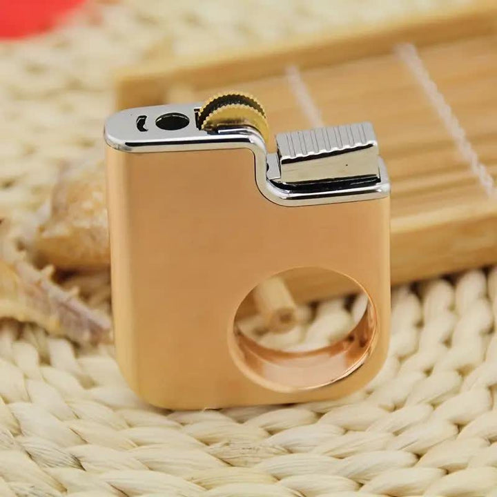 Briquet au butane rechargeable à poignée en forme d'anneau créatif