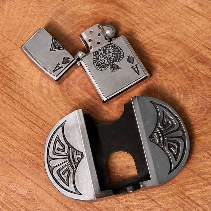 Ceinture en cuir pour homme Lucky ACE Poker avec briquet caché