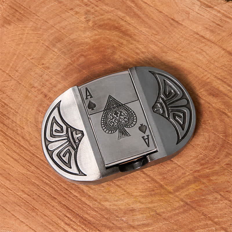 Ceinture en cuir pour homme Lucky ACE Poker avec briquet caché