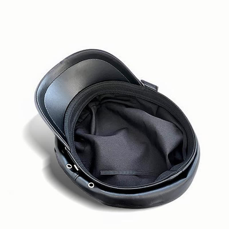 Béret unisexe en cuir clouté avec tête de mort de style foncé