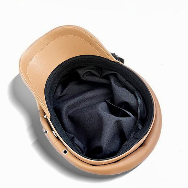 Béret unisexe en cuir clouté avec tête de mort de style foncé