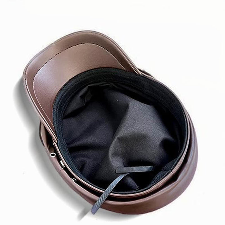 Béret unisexe en cuir clouté avec tête de mort de style foncé