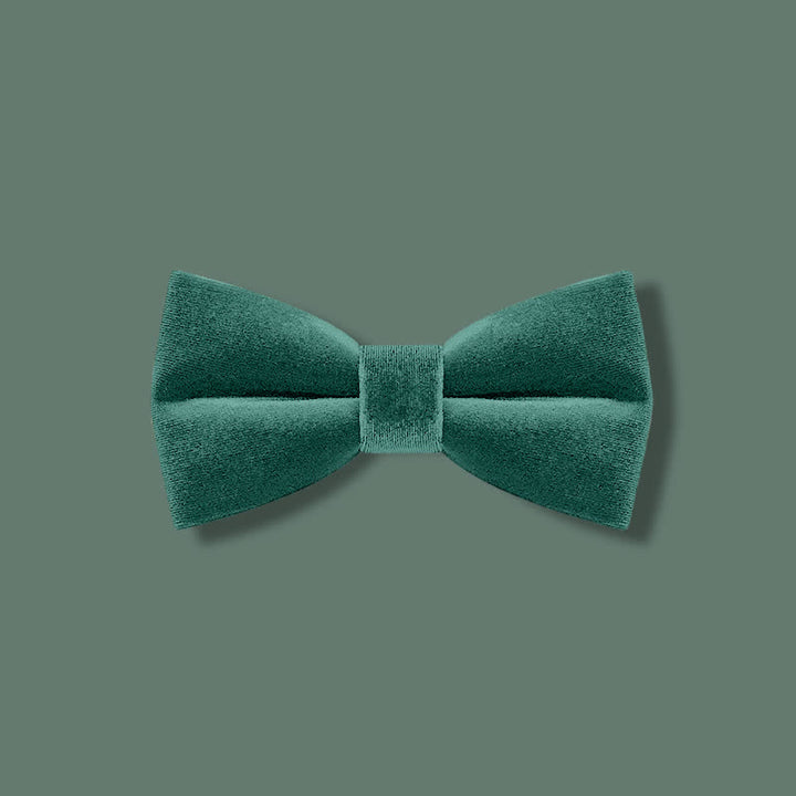 Nœud papillon en velours uni vert émeraude pour homme