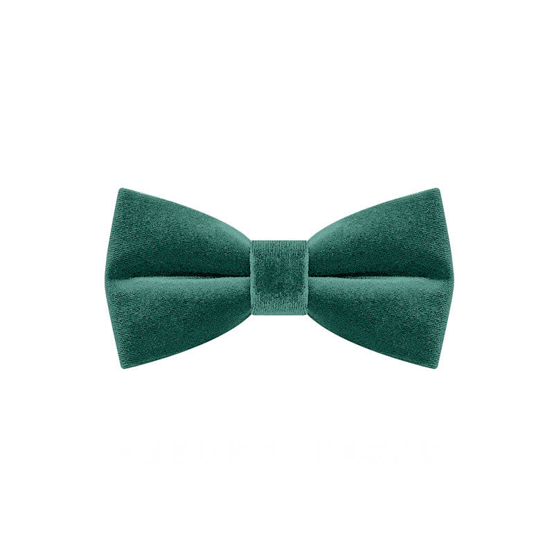 Nœud papillon en velours uni vert émeraude pour homme