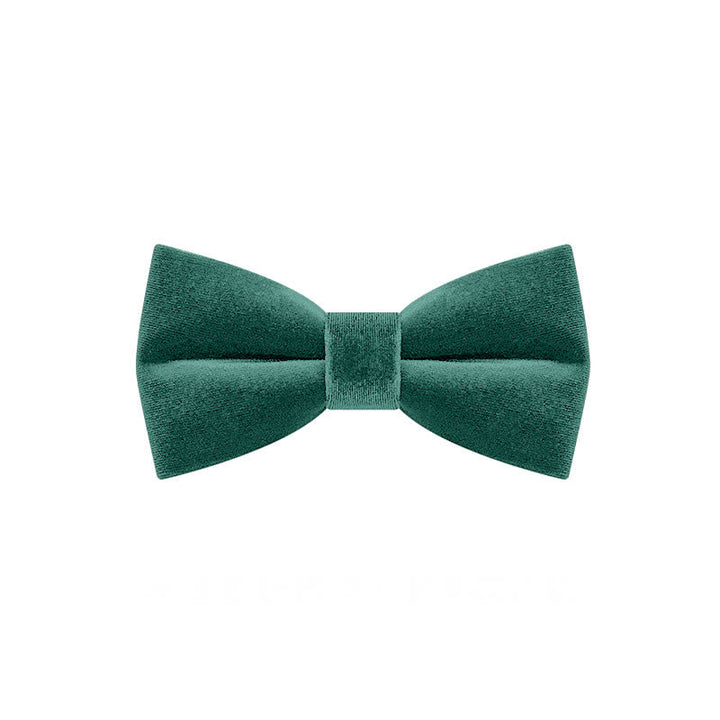 Nœud papillon en velours uni vert émeraude pour homme