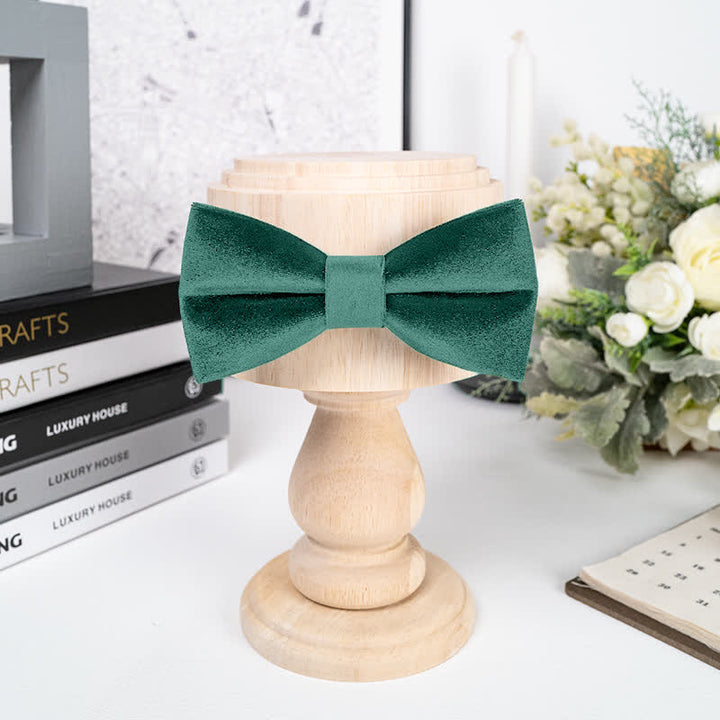 Nœud papillon en velours uni vert émeraude pour homme