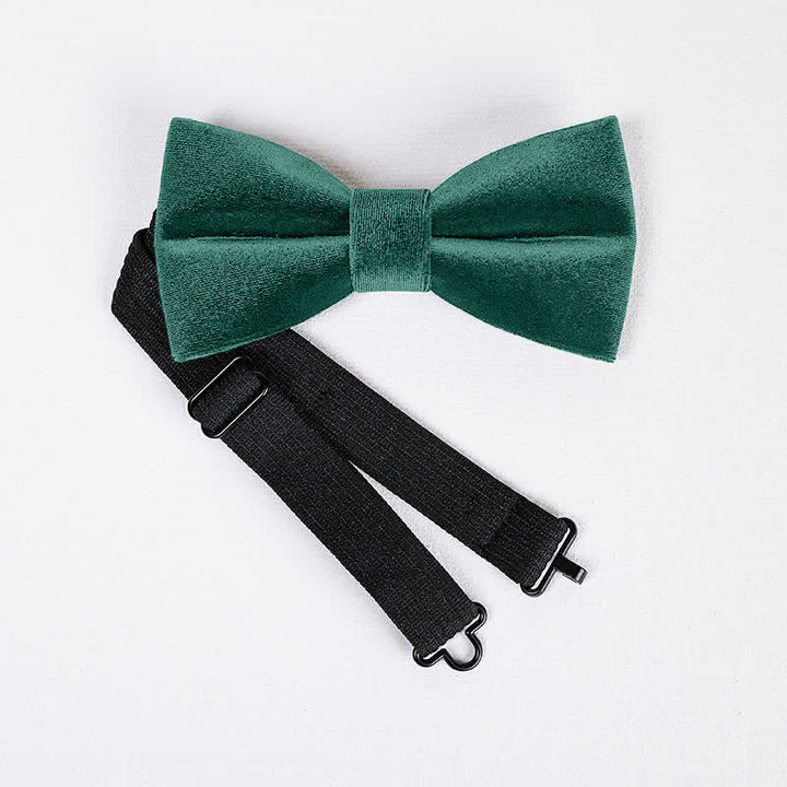 Nœud papillon en velours uni vert émeraude pour homme