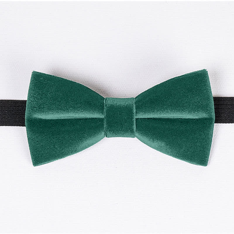 Nœud papillon en velours uni vert émeraude pour homme