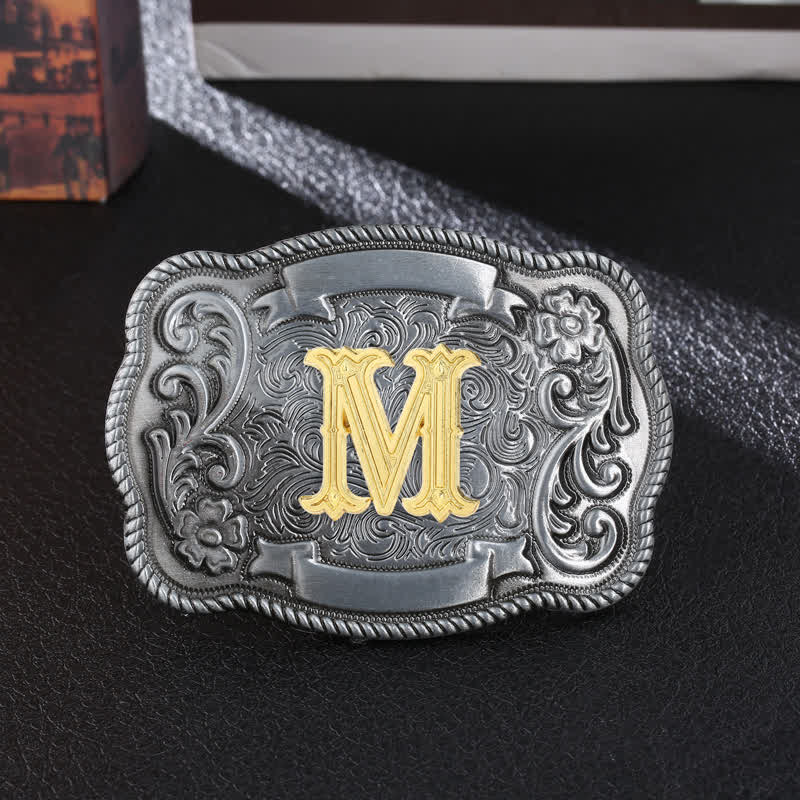 Ceinture en cuir à boucle carrée rétro pour homme avec initiales - M - Sans ceinture - image 15