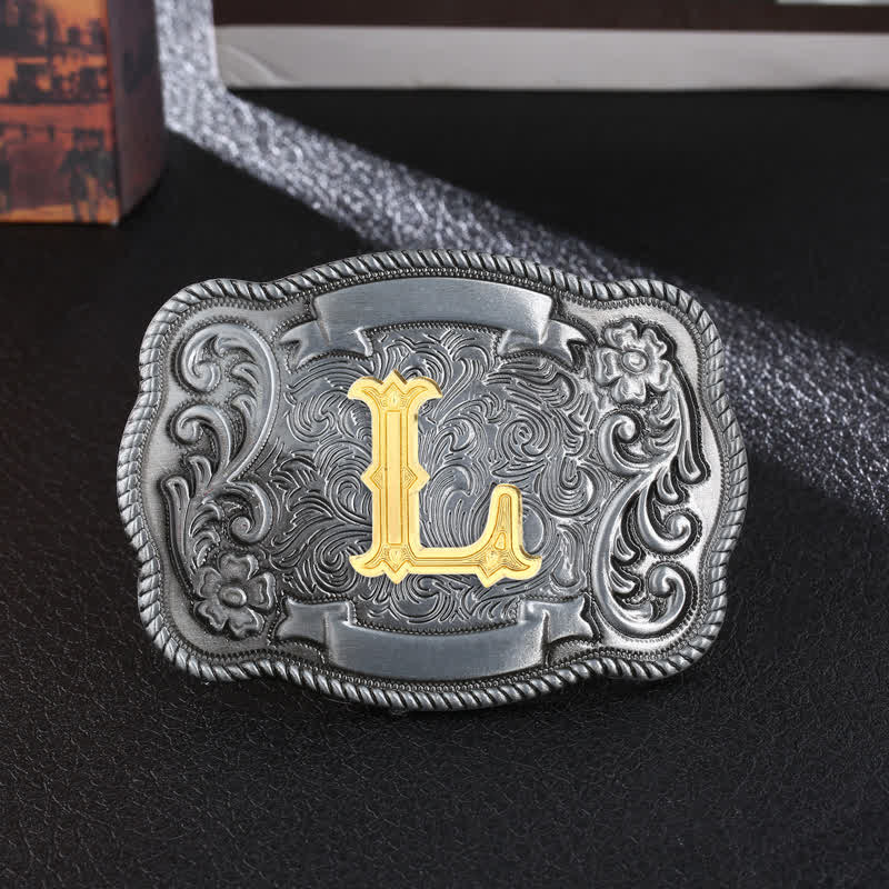 Ceinture en cuir à boucle carrée rétro pour homme avec initiales - L - Sans ceinture - image 14