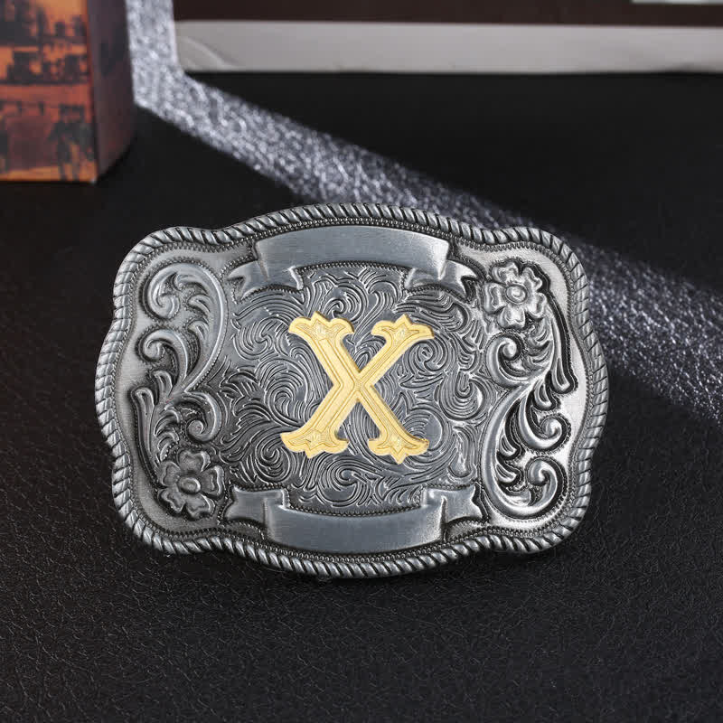Ceinture en cuir à boucle carrée rétro pour homme avec initiales - X - Sans ceinture - image 26