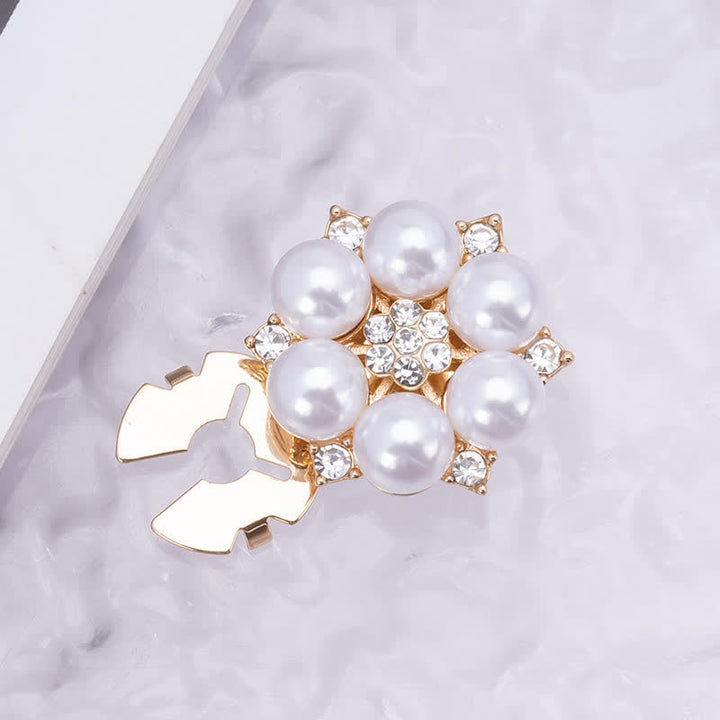 1 paire de couvre-boutons à clipser en strass brillants - Perle n°1 - image 0